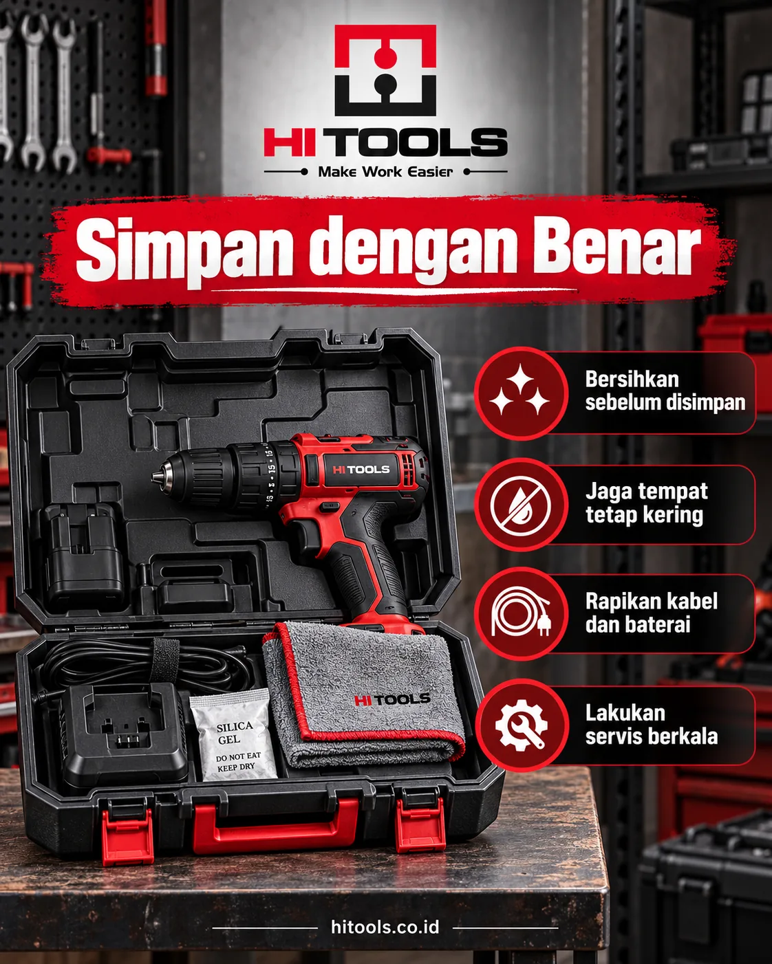 Cara Merawat Mesin Bor Agar Performa Tetap Stabil 3 cara merawat mesin bor - Penyimpanan dan Servis Berkala yang Tidak Boleh Diabaikan