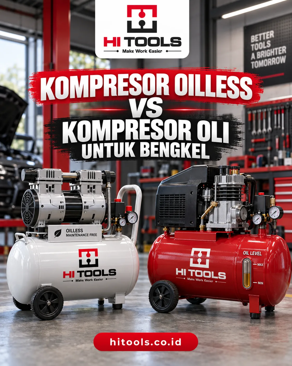 Kompresor Oilless vs Kompresor Oli untuk Bengkel