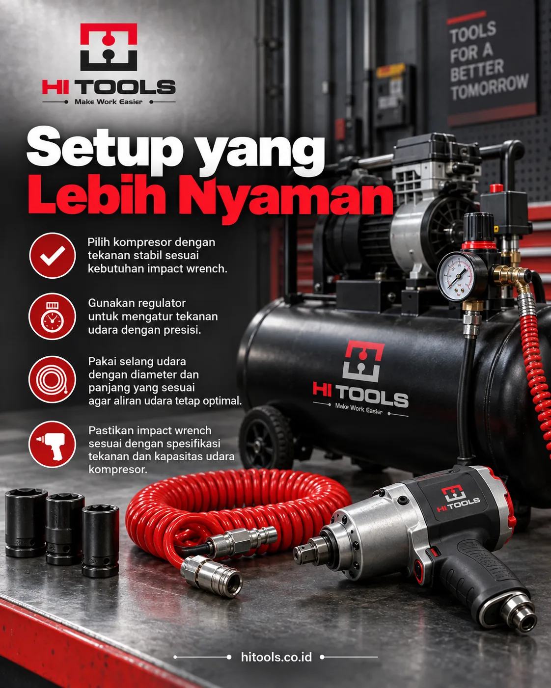 Kompresor untuk Impact Wrench: Tekanan dan Kapasitas Udara 3 kompresor untuk impact wrench - Cara Memilih Setup yang Lebih Nyaman