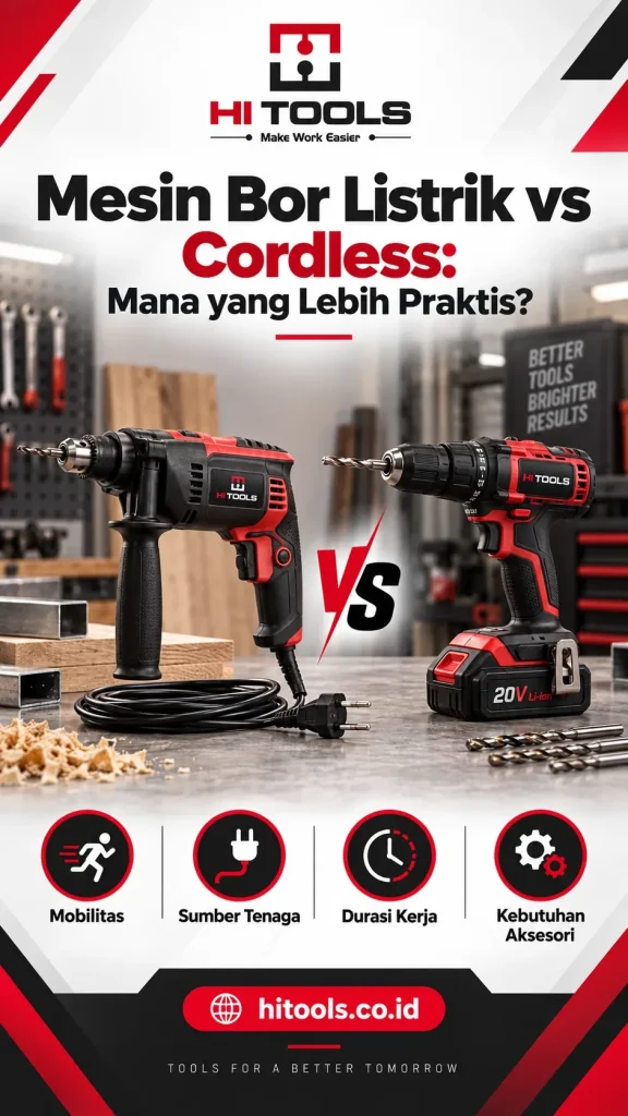 Mesin Bor Listrik vs Cordless: Mana yang Lebih Praktis?