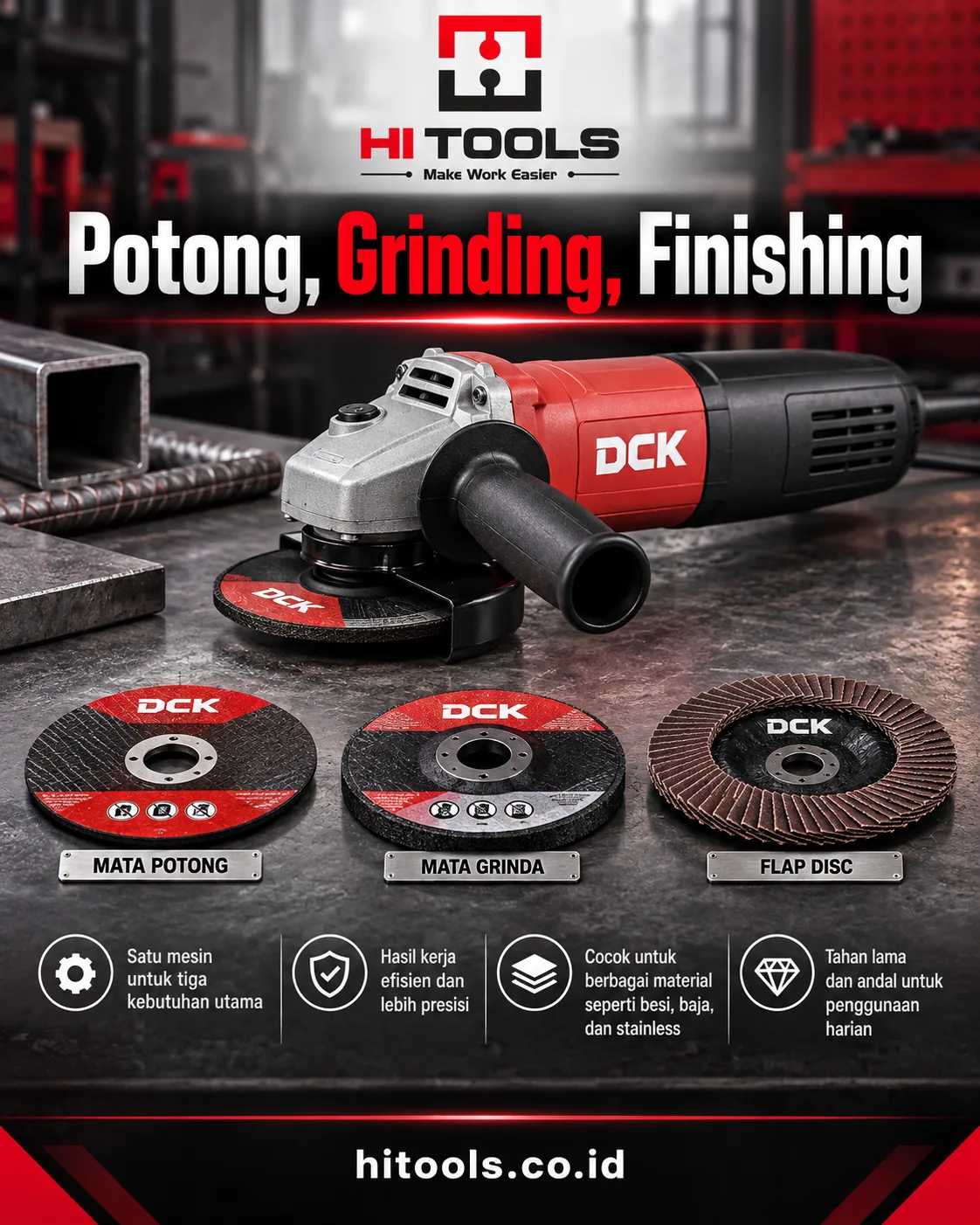 Mesin Gerinda DCK untuk Potong, Grinding, dan Finishing 1 mesin gerinda dck - Mesin Gerinda DCK untuk Tiga Kebutuhan Utama