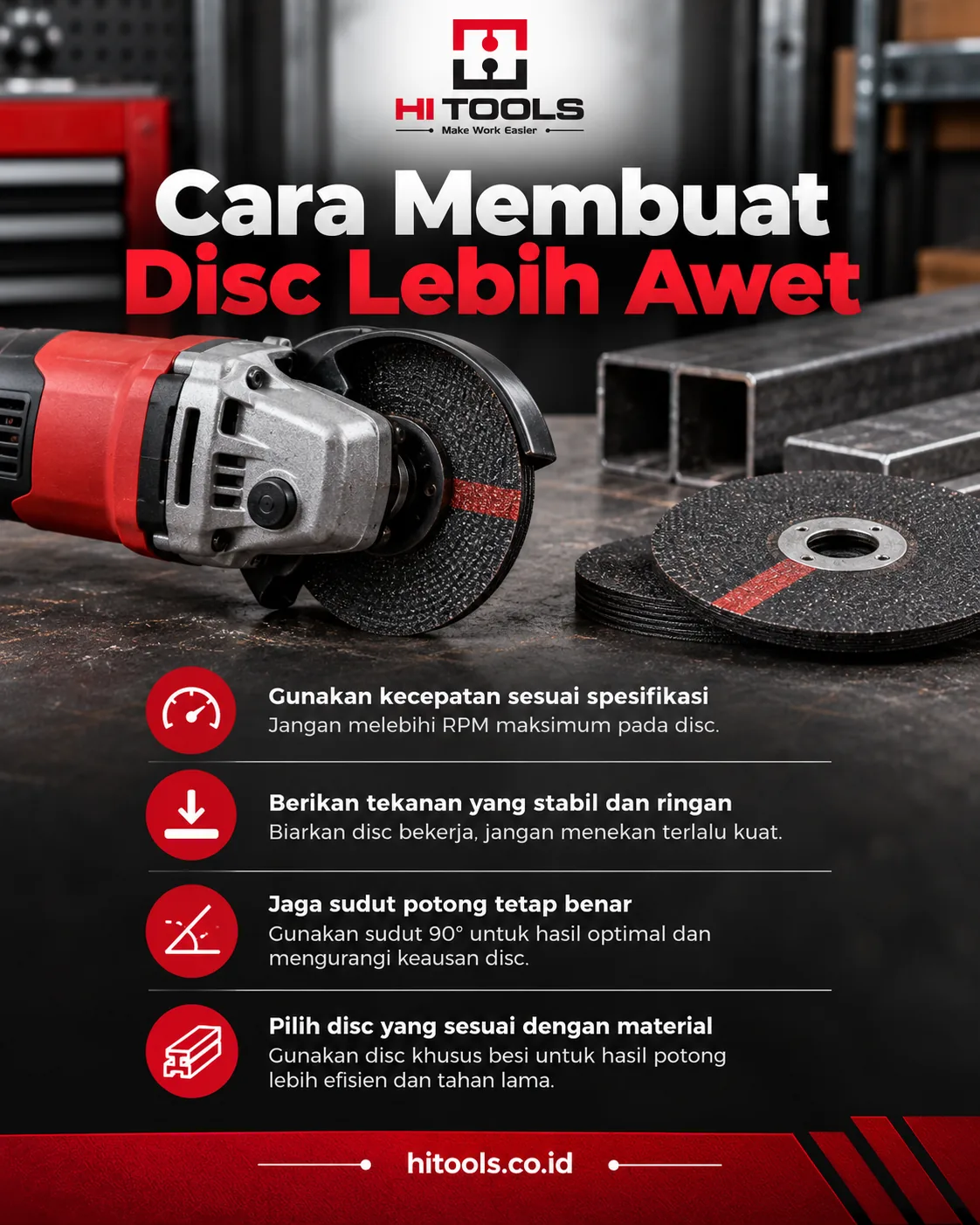 Penyebab Mata Gerinda Cepat Habis Saat Memotong Besi 3 penyebab mata gerinda cepat habis - Kebiasaan Kerja yang Membantu Disc Lebih Awet